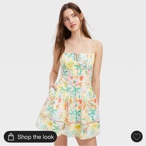 Women's Vacation Drop Waist Mini Dress Yellow/Green - Roller Rabbit × Target